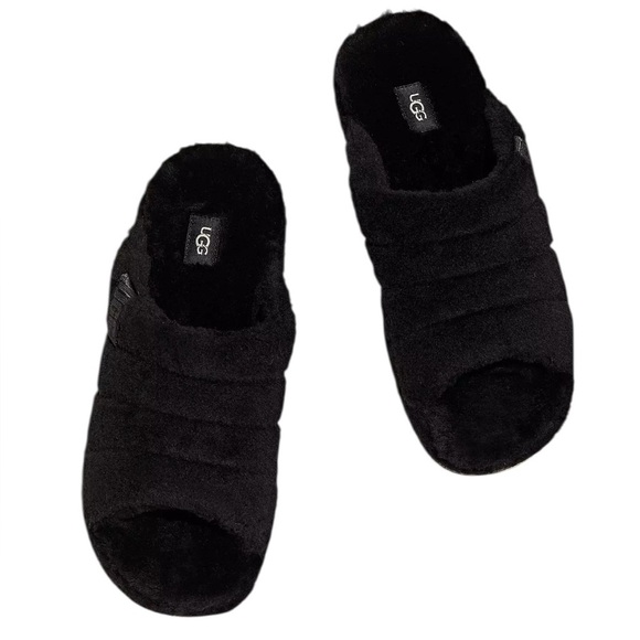 UGG Black Fluff You Slippers - Picture 1 of 13